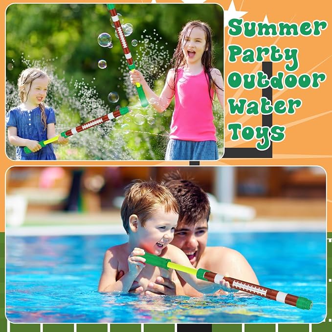 Halloscume 12 Pcs Football Party Favors, 15'' Water Guns Bulk for Kids Water Squirt Blasters Guns, Summer Activity Swimming Pool Backyard Beach Outdoor Toys for Kids Adults, 39 ft Range Shooter