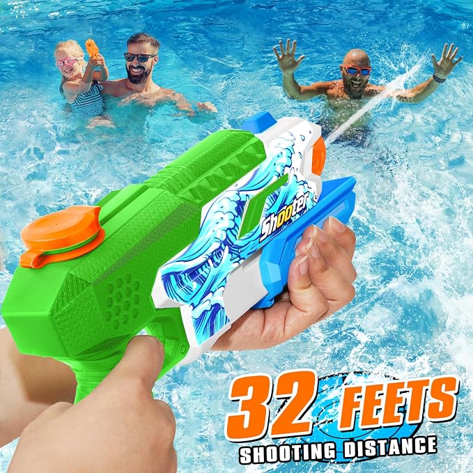 8 Pack Water Gun for Kids Adults: 600cc Squirt Blasters Super Water Gun Soaker with Long Range High Capacity for Boys Girls Summer Swimming Pool Beach Outdoor Water Fighting Play Toys Party Favors