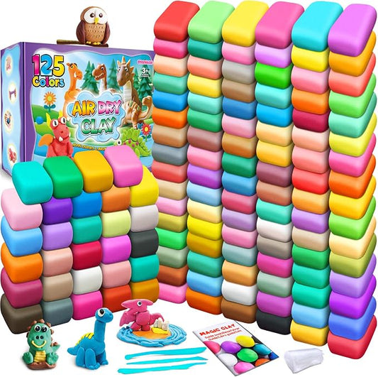 ESSENSON Air Dry Clay 125 Colors, Modeling Clay for Kids, DIY Molding Magic Clay, Gift for Kids