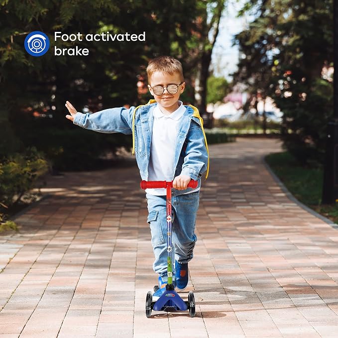 Kick Scooter for Kids, 3 Wheel Self Balancing, Light Up LED Wheels