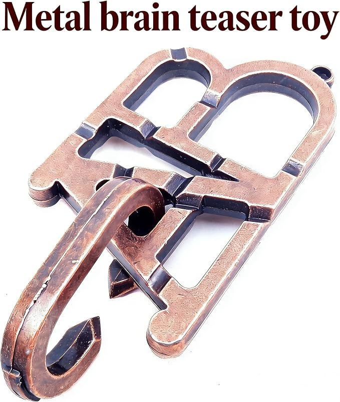 Alphabet Letter Disentanglement Puzzle - Metal Brain Teaser Toy for Logic & Problem-Solving Skills