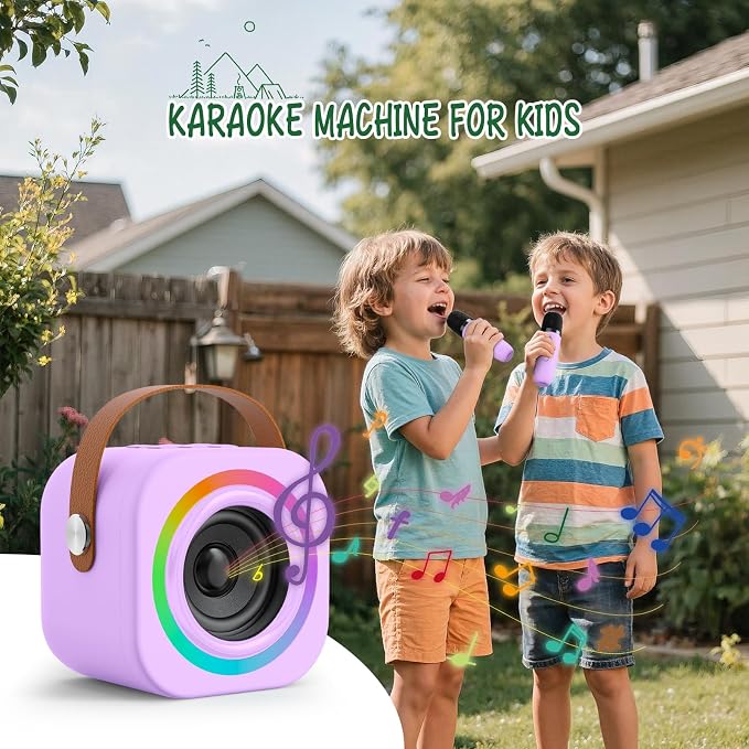 Mini Karaoke Machine for Kids with 2 Wireless Mics,TOP Singing Toys Birthday Gifts Ideas for Girls Ages 3,4,5,6,7,8,9,10,11,12+ Years Old,Great Gift Ages Girls,Boys Trend Party