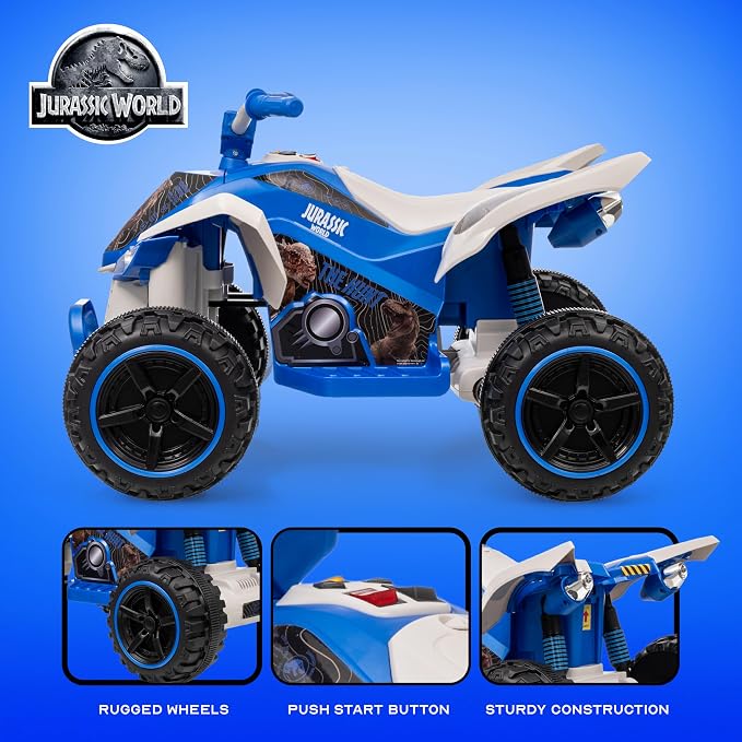 Jurassic 12V ATV Ride On Toy, Fun and Exciting Ride for Kids, Stylish Design for Imaginative Play