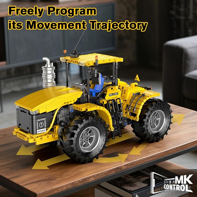 Mould King 17081 RC Technik City Tractor Building Sets, MOC Semi Construction Vehicles Farm Sets for Adults, 1401 Pieces Remote Control Tractor Model Set for Adult/Collections Enthusiasts