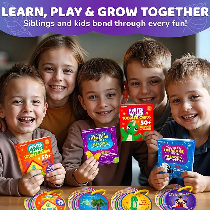 QUOKKA Scavenger Hunt Game for Toddlers 3-5 – 50 Toddler Activities Outdoor Cards Game Set - Fun Educational Play for Preschool Boys and Girls and Early Development