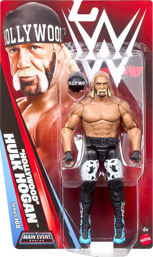 Mattel WWE “Hollywood” Hulk Hogan Action Figure, Main Event Series #165, 6-inch Collectible Superstar with 14 Articulation Points & Life-Like Look