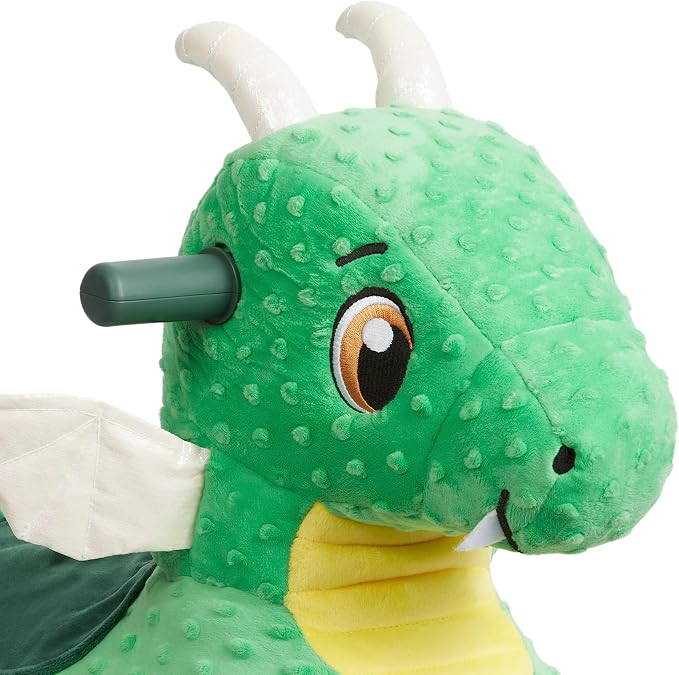 Radio Flyer Jade the Magical Touch Dragon Ride On, Ages 1-3, Interactive Lights & Sounds, Horns Light Up Riding, EZ-Glide 360-degree Wheels, Easy Grip Handles, Soft Plush Face, Toddler Ride On Toys