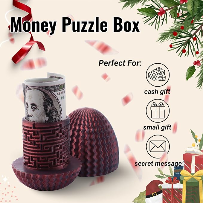 Maze Egg Money Puzzle Gift Box: Available in 4 Unique Internal Designs - Secret Cash Holder & Surprise Gift Container for Easter, Birthday, Wedding - Fun Brain Teaser Toy for Kids & Adults
