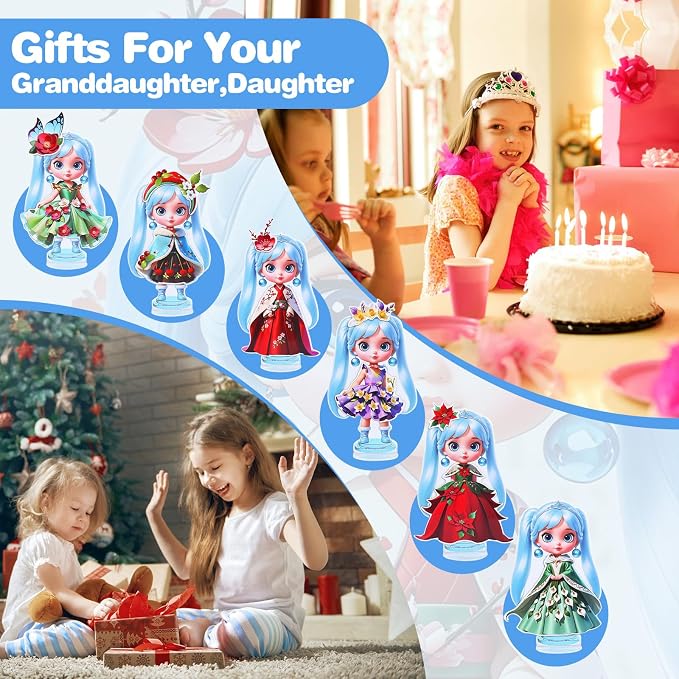 PainZieteg Magnetic Dress Up Dolls, Paper Dolls for Girls, Kids DIY Princess Magnetic Dress-Up Doll for Girl Birthday (Winter Fairy)