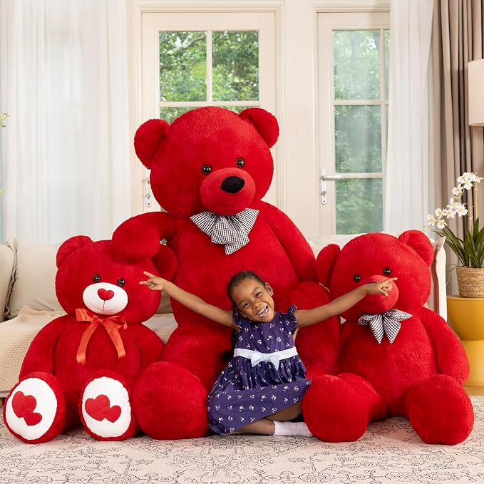 MaoGoLan Big Teddy Bear 6 Feet,Life Size Big Bear Plush Stuffed Animal,Adorable and Soft Red Teddy Bear Gift for Christmas,Valentines,Birthday,or Long Distance