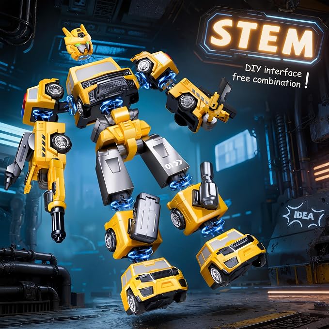 Gifts for 3 4 Year Old Boys, Toys for 3 4 Year Old Boys, 5-in-1 Transform Robot Toys for Boys 4-6, Easy DIY Assembly, 3 4 Year Old boy Birthday Gifts, Ideals Toys for Boys, Kids Toys