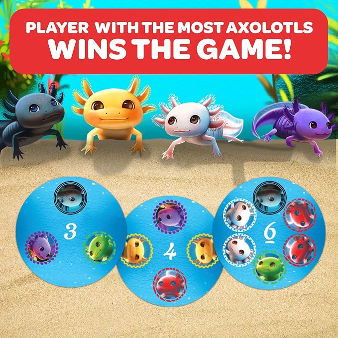 Messy Table Games A Lotta Axolotls Family Card Game | Party entertainment for kids and adults, easy-to-learn strategic play, tabletop fun set collection game
