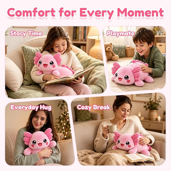 Axolotl Weighted Stuffed Animal, Soft Plush Toy Gift (17.3 Inch, 1.7 Lbs)