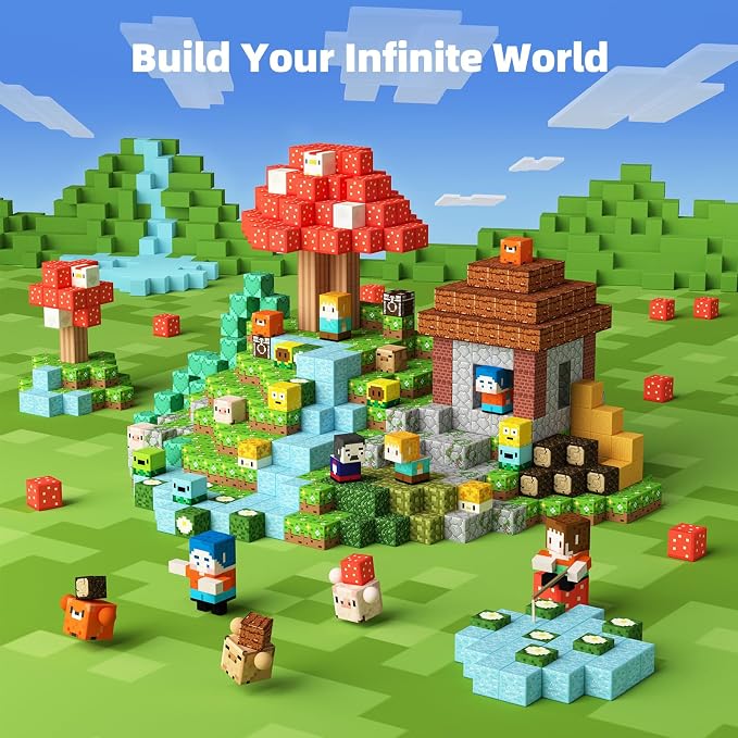 GobiDex 100PCS Magnetic Blocks Animal Toys, Build MagWonder with Building Construction Playset, STEM Pretend Play Gifts for Kids