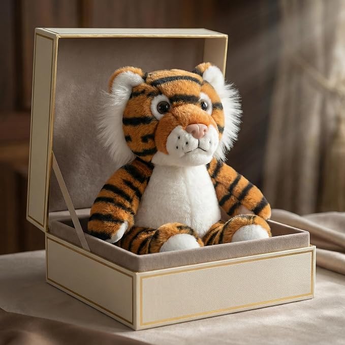 Stuffed Animal Plush Toy Soft Plushie Cuddly Tiger Cute Plush Toy for Kids Toddlers Boys Girls Birthday Christmas Nursery Decor Party Favors