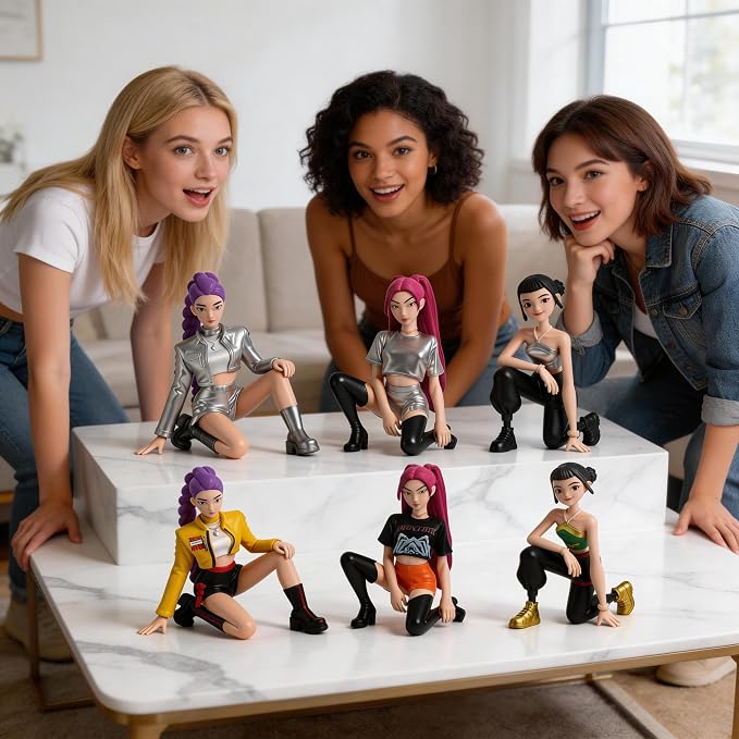 6Pcs Demon Movie Hunters Figurines,Collectable Figure,Holiday Creative Gift Birthday Decorations Room Decor