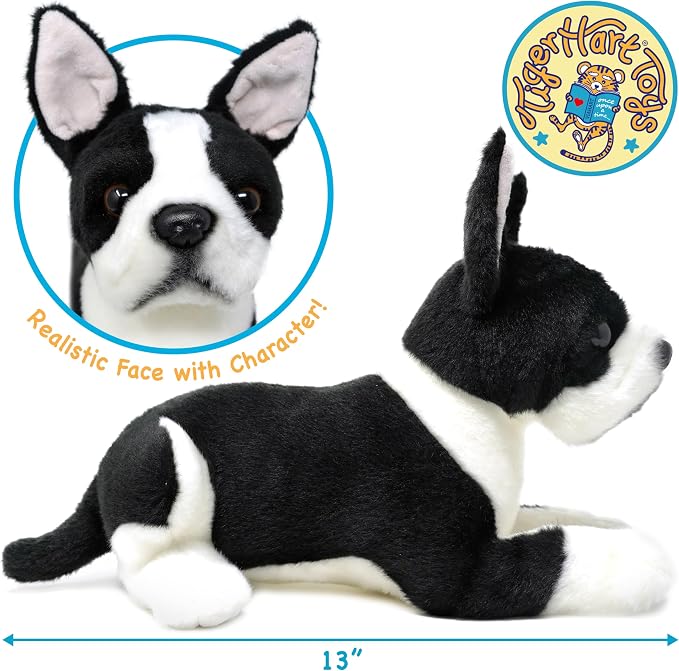 TigerHart Baxter The Boston Terrier - 12 Inch Stuffed Animal Plush Dog