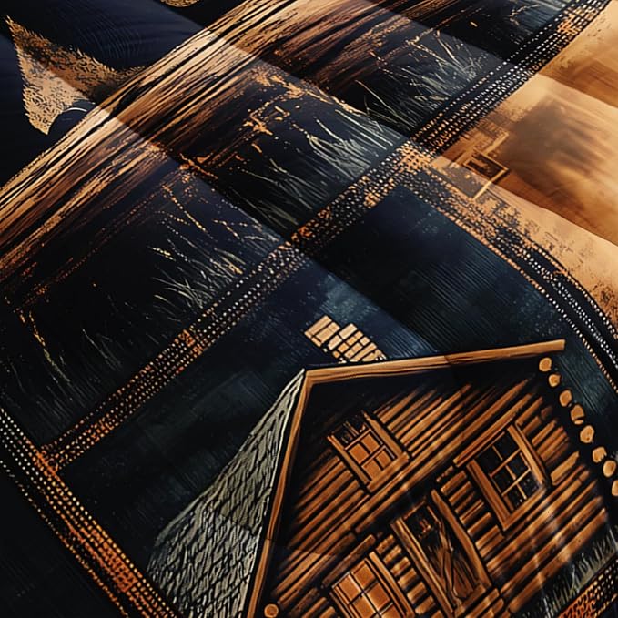 AILONEN Black Bear Comforter Set Twin Size,Rustic Bear Bedding Set for Kids Boys Girls,3-Piece Wildlife Themed Hunting Comforter with 2 Pillowcases