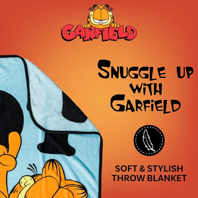 Silver Buffalo Garfield Not Today 45" x 60" Fleece Throw, Soft and Cozy Blanket, 185 GSM