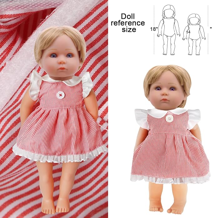 Alive Baby Doll Clothes and Accessories - 10 Sets Girl Doll Clothes Dress for 12 13 14 15 Inch Dolls, Baby Doll Clothes - Dolls Outfits Accessories with Hairpin & Underwear 22 Pcs for Girls Gift