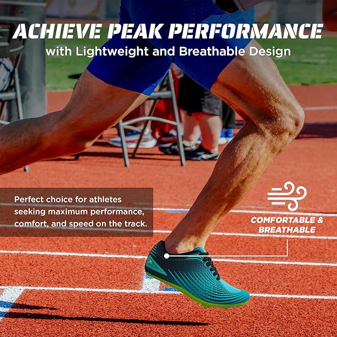 RUNIC Track & Field Shoes for Men, Women & Kids – Pro Running Spikes for Sprint, Race & Training – 7 Spikes + Extra Spikes & Wrench (US Men Size)