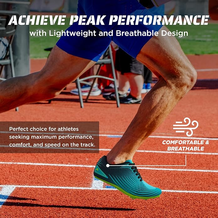 RUNIC Track & Field Shoes for Men, Women & Kids – Pro Running Spikes for Sprint, Race & Training – 7 Spikes + Extra Spikes & Wrench (US Men Size)