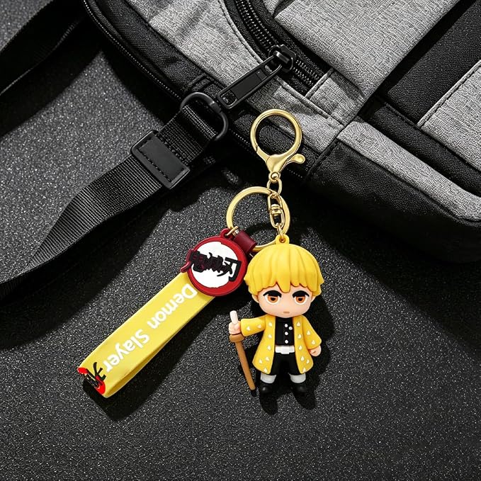 Anime Slayer Novelty Keychain, Collectable Cartoon Mini Figure, Cute Fun Keyring Jewelry Gift for Men and Women