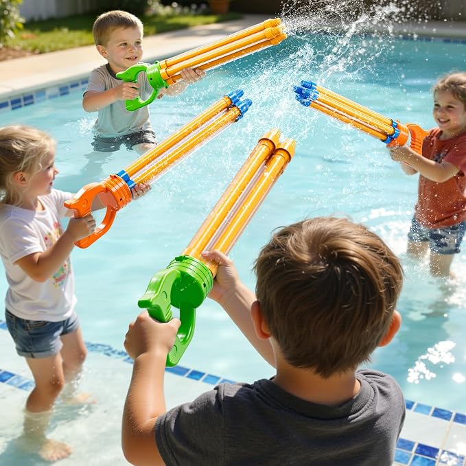 4 Pack Water Guns for Kids Adults, Summer Outdoor Water Toys Swimming Pool Game, Beach Water Game Fighting Play Pool Toys for Boys Girls Kids Ages 4-8, 8-12