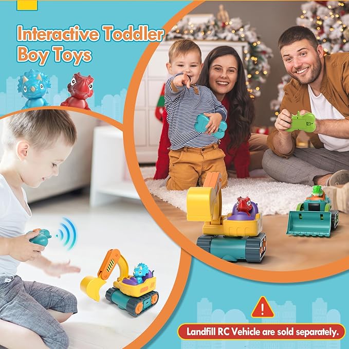 Lehoo Castle Remote Control Car for Toddlers, RC Excavator Toys for Boys 3-5 Year Old, Rechargeable Construction Toys for 1 2 3 Year Old Boys