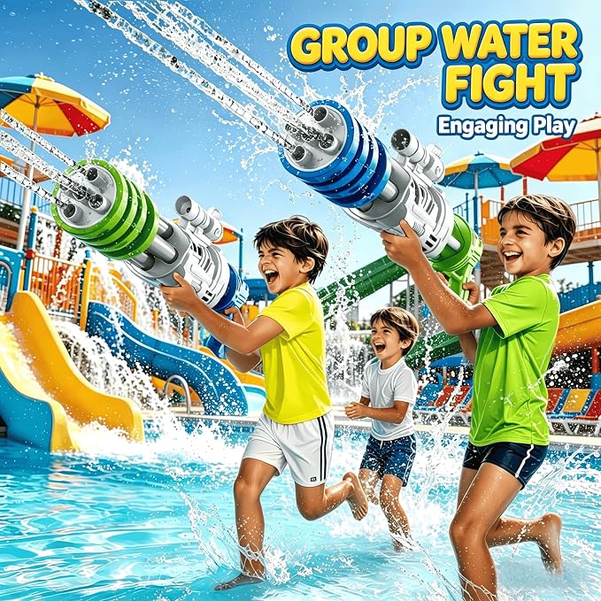 2 Pack Large Water Guns for Kids, Soaker Squirt Water Gun Toys, Beach Backyard Party Play Game Activities, Outdoor Swimming Water Pool Guns Birthday Gifts Toy for Kid Adults Ages 4-8 8-12