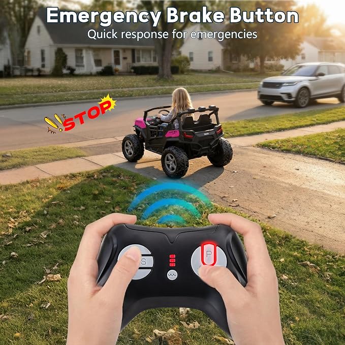 ANPABO 2.4GHz Bluetooth Remote Control for 12V/24V Ride on Car, JR Model Compatible Replacement Controller with 3 Speed Modes, One-Key Pairing, Parental Emergency Stop & Stable Signal