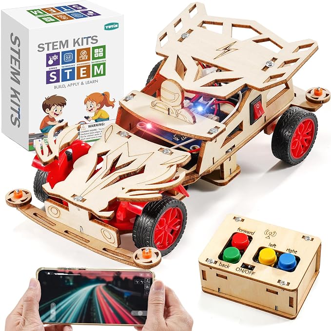 STEM Kits for Kids Age 8-10, STEM Toys for Ages 8-13, Remote Control Model Car Building Kits, Science Kit Crafts Projects 8-12, Wood 3D Puzzles, Gifts for 9 10 11 13 14 Year Old Teen Boys Girls