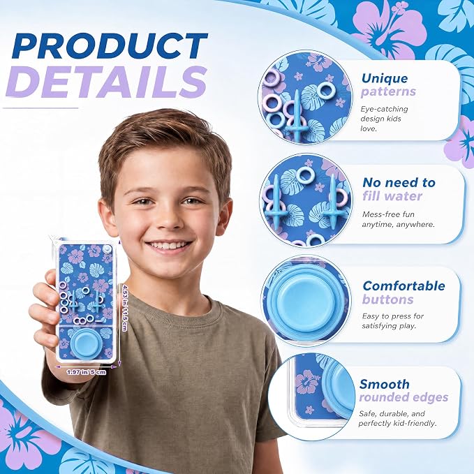 12 Pcs Hawaiian Party Favors for Kids Handheld Water Games Water Ring Toss Toys, Hawaiian Birthday Goodie Bags Stuffers Return Gifts Classroom Prize Rewards Bulk