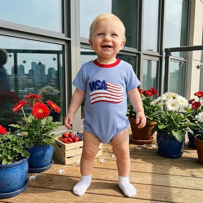 Kavousa Baby Boy Clothes Summer Baby Boy Bubble Romper Short Sleeve Jumpsuit One Piece Outfit Newborn Infant Clothing