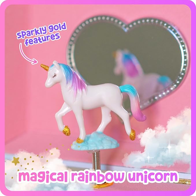Giggle & Honey® Musical Unicorn Jewelry Box for Girls | Music Boxes for Little Girls | Toddler Jewelry Box for 4 Year Old Kids | Toys for Toddlers | Birthday Gifts for Kids 5, 6, 7, 8, 9 Years