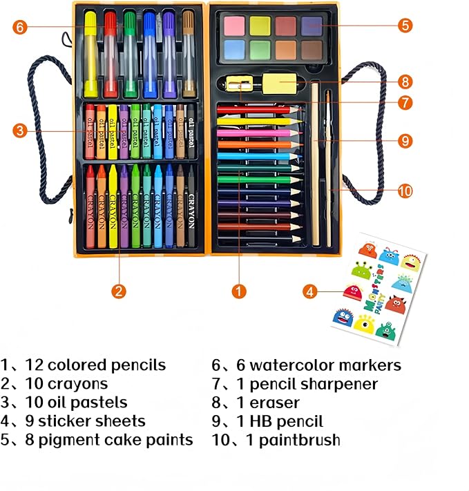 AmazeCat 59-Pack Deluxe Drawing Art Set,Art Supplies, Crafts Drawing Painting Kits Christmas Birthday Gifts for Teens Girls Boys Kids Adults Artists