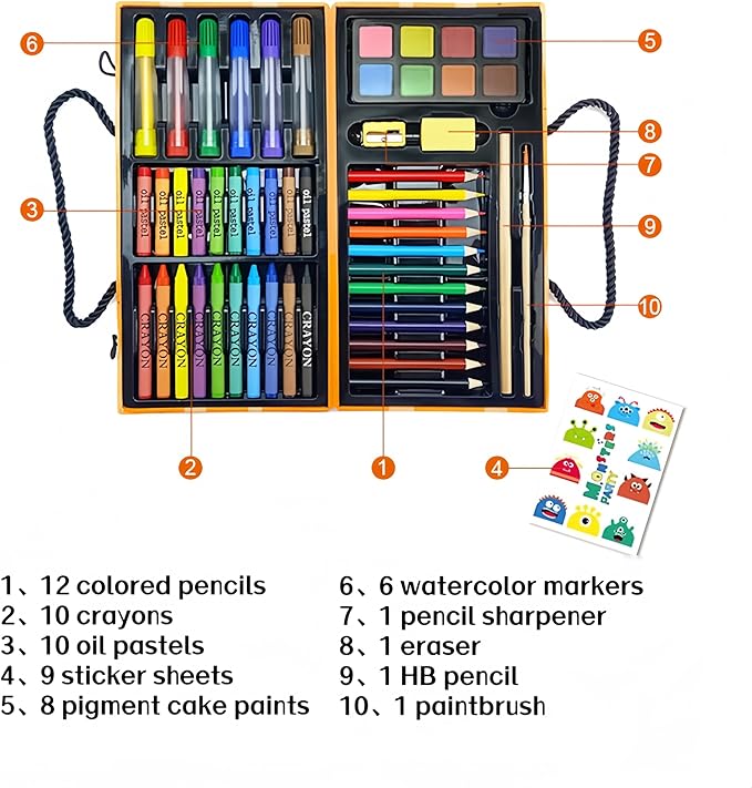 AmazeCat 59-Pack Deluxe Drawing Art Set,Art Supplies, Crafts Drawing Painting Kits Christmas Birthday Gifts for Teens Girls Boys Kids Adults Artists