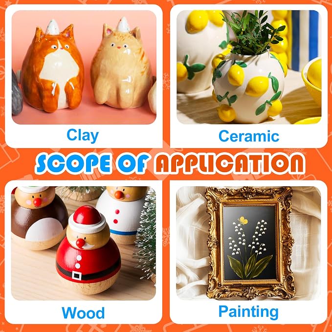 Air Dry Clay Glaze, 7oz Polymer Clay Glaze / Sealant High Gloss Varnish, Waterproof, Safe & Scratch Resistant for Clay, Painting, Ceramics, Wood Prevents Clay Cracking and Wear Remains Crystal Clear