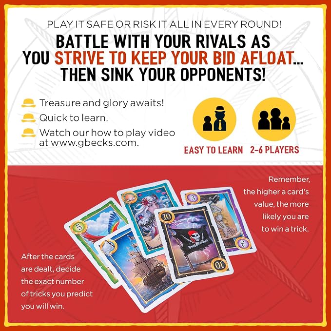 Grandpa Beck's Games Skull King - The Ultimate Pirate Trick Taking Card Game | Strategy Game for Friends, Family, Game Night | from The Creators of Cover Your Assets | 2-8 Players Ages 8+ (Base Game)