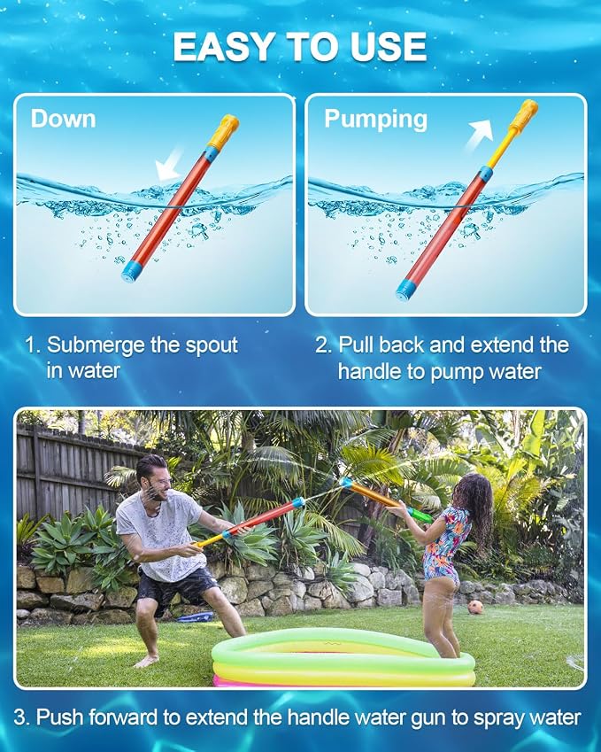 LQYoyz Water Soaker Blaster -16.5'' Bulk Squirt Gun for Kids Adults Water Game Fighting Toys for Summer Swimming Pool Beach Outdoor Activity 6 PCS