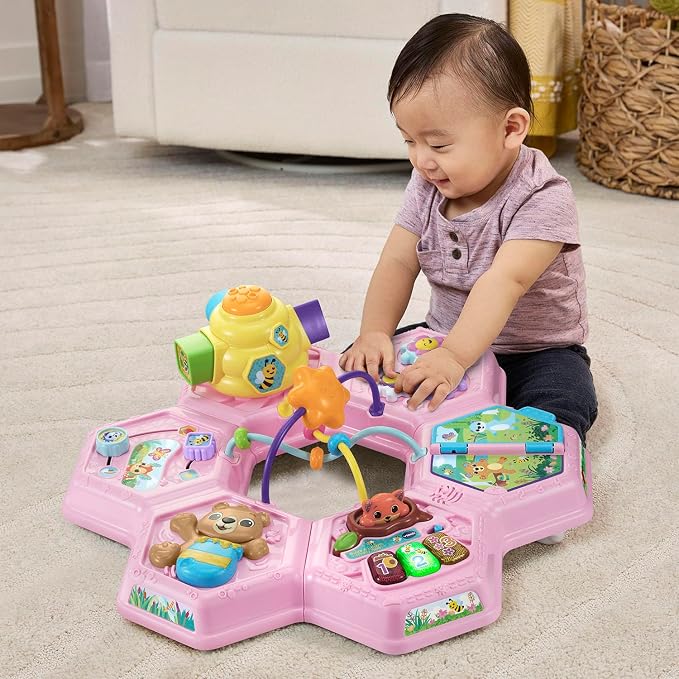 VTech Buzz and Learn Activity Table with Seven Interactive Play Zones, Pink