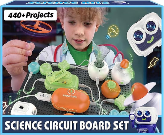 Science Kits for Kids - STEM Kits for Kid, Electronics Exploration Kit, Over 440 Projects, 16 Circuit Parts, STEM Toy Educational Gifts for Kids Boys Girls Ages 3 4 5 6 7 8 9 10 11 12