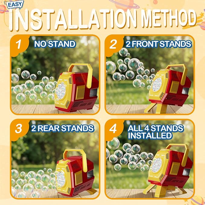 Bubble Machine with Lights, Big Bubbles Bubble Maker Toys for Girl Kids & Toddler, 320ml Large Tank, Battery Operated Bubble Blower for Birthday Parties, Weddings, Indoor & Outdoor Play