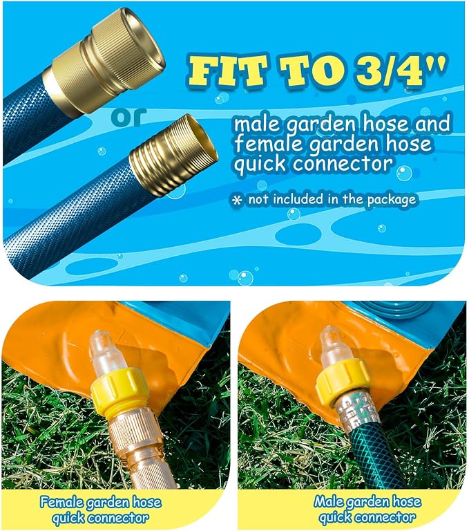 Spring Water Slip and Water Slide, 32ft *2 Lanes Slip Water Slides for Kids Backyards Ages 5-8 8-12 with Sprinkler and Inflatable Bodyboards, Summer Water Fun Toy for Outdoor Lawn Games Play