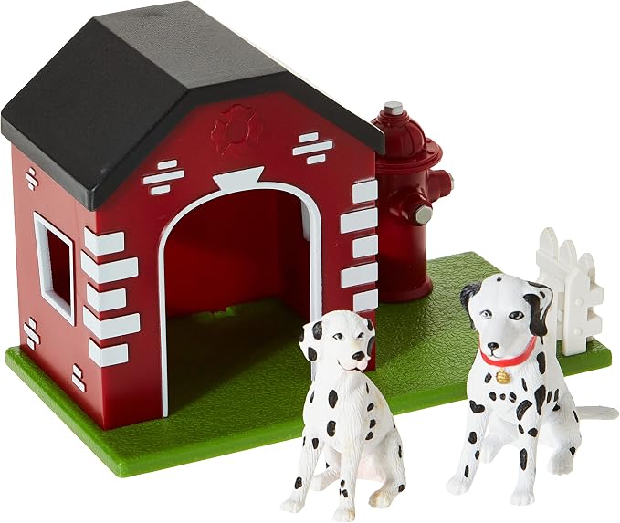 Terra by Battat – Firehouse Dogs Playset with 3 Toy Animal Figures, Realistic Dog Playset for Kids Imaginative Play, Durable Construction, 3+ Years