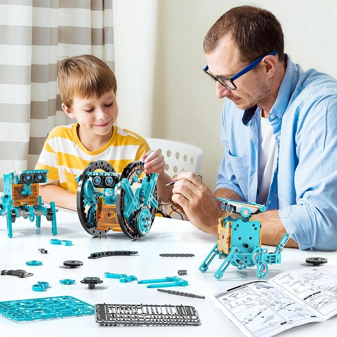 STEM Toys for Ages 8-13, Solar Powered Kits Toys Robotics for Kids Ages 8-12, Educational Building Science Experiment Kit, Boys Gifts for Kids 8 9 10 11 12 13 Years Learning Projects (Blue)