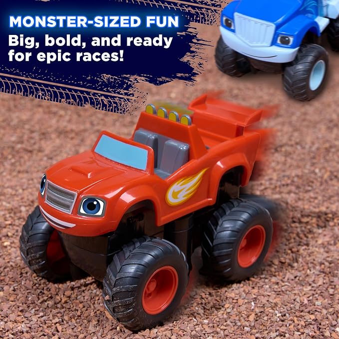 Blaze and Crusher Monster Turbo Truck Rechargeable 1:24 Racers Toy - Blaze and the Monster Machines Christmas & Birthday Gifts for Kids, Boys, and Girls 3-8