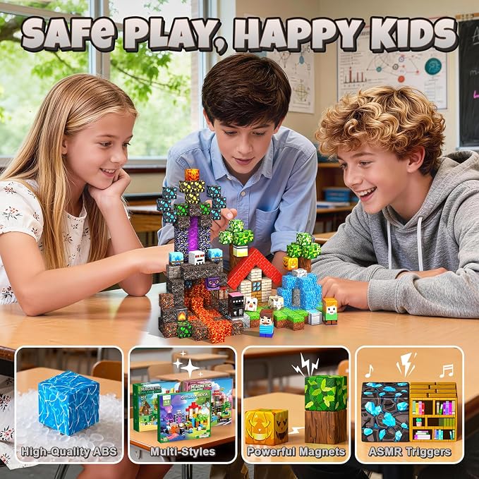 Magnetic Blocks for Kids, 100PCS 0.8inch Magnetic Building Blocks, Magnetic Cubes Sensory Toy for STEM Constructions Magnetic Blocks for Boys Girls Age 3+, Birthday Gifts Toy