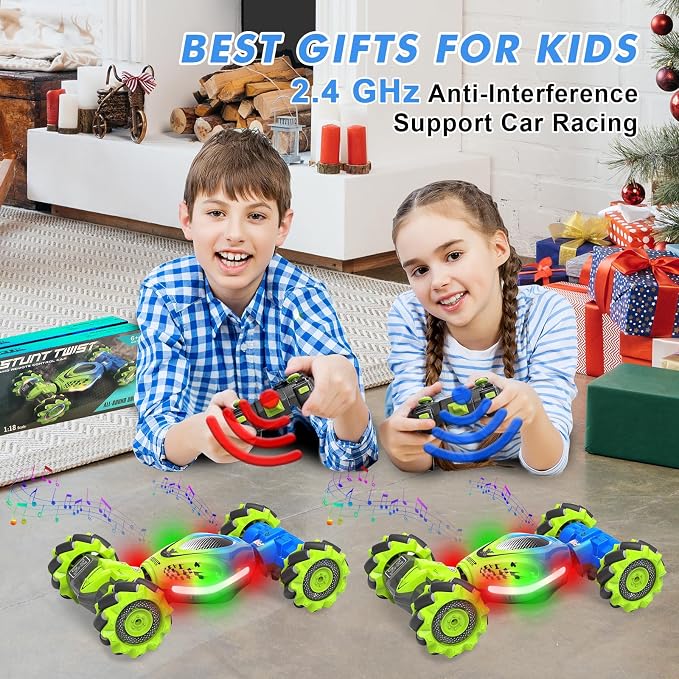 Fosgoit Gesture Sensing RC Stunt Car - Toys for 6-12 Years Old Boys Girls, 4WD Remote Control Car, Hand Controlled Car with Lights Music, Cool Birthday Gifts for Kids Age 6 7 8 9 10 11 12 Years Old
