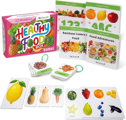 TOYVENTIVE Preschool Activity Set for Girls – Educational Toddler Toys with Flashcards, Matching Games and Montessori Activity Cards for Visual Recognition and Play-Based Exploration – Ages 1–3